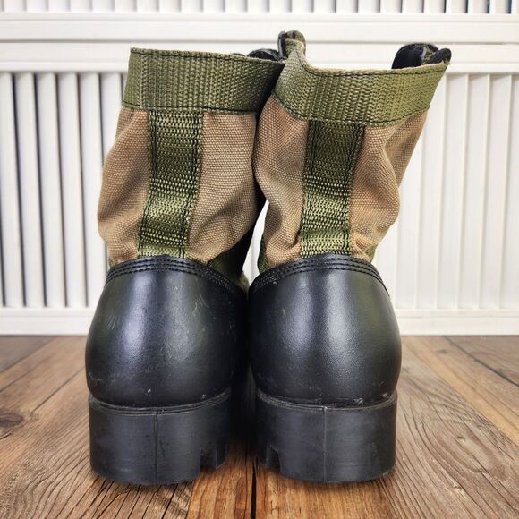 Rothco Jungle Boots Mens Size 8W Wide Green Canvas Black Leather Combat Military